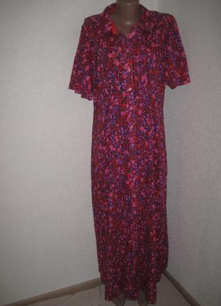 Вискозное платье рубашка халат макси некст р-р16 с крылышками
