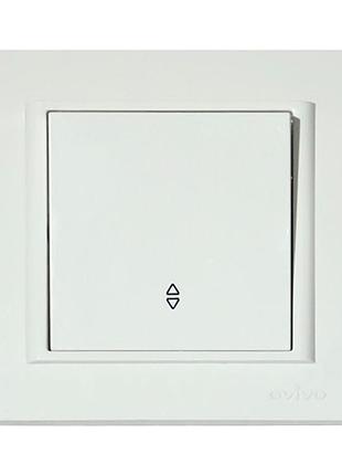 Выключатель проходной 1-клавишный белый mina