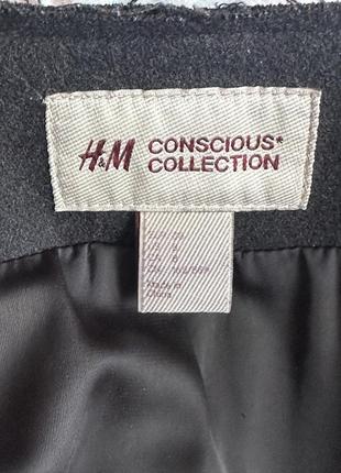 Пальто вовняне з вишивкою з преміум коллекції h&m conscious, р. s / m10 фото