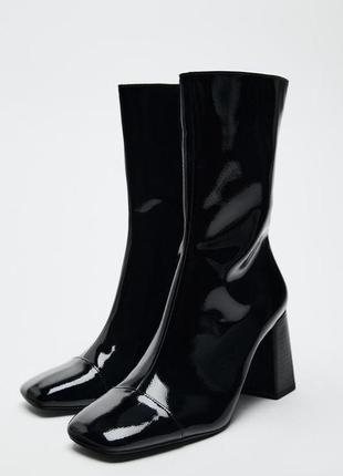Черевики з лакованим ефектом zara