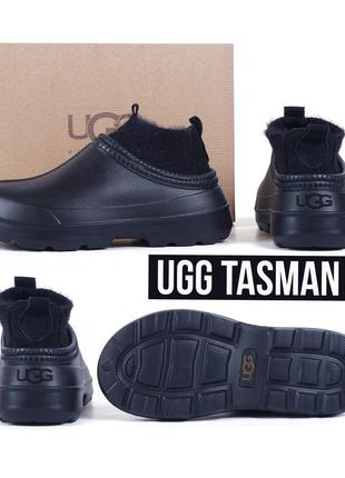 Гумові чоботи в стилі ugg tasman x чорні утеплені