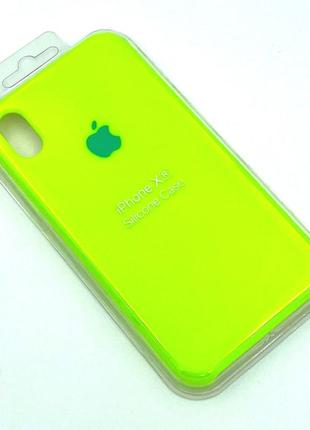 Силиконовый чехол с микрофиброй внутри iphone xr silicon case #60 shiny green