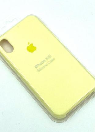 Силіконовий чохол із мікрофіброю всередині iphone xr silicon case #51 mellow yellow