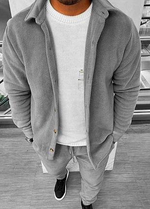 Теплый мужской костюм из полар-флиса, s,m,l,xl,xxxl, графит и черный
