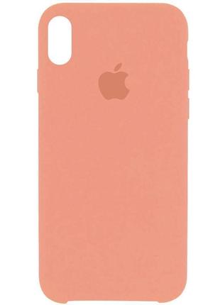 Силиконовый чехол с микрофиброй внутри iphone xr silicon case #27 peach