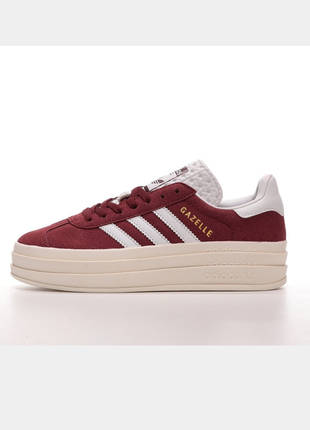 Женские кроссовки на платформе adidas gazelle bold platform state white