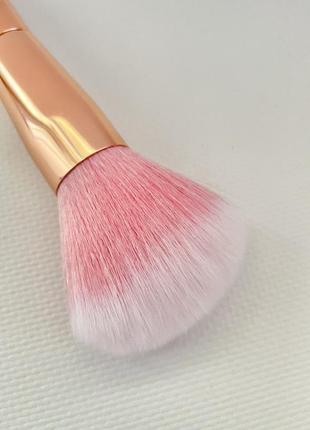 Кисть талон для макияжа для пудры румян gold/pink probeauty3 фото