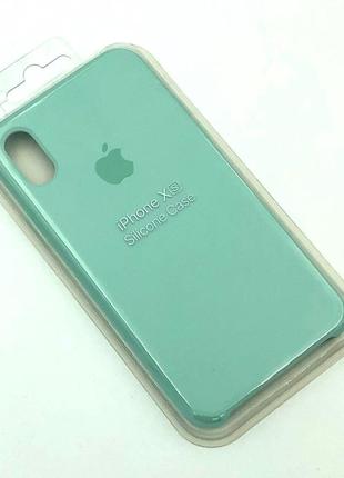 Силіконовий чохол із мікрофіброю всередині iphone x / iphone xs silicon case #73 marine green