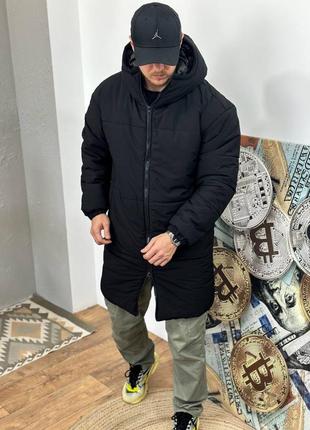 Акция!!человечий зимний пуховик куртка удлиненная двойная молния asos