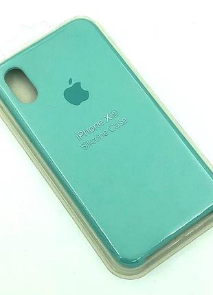 Силиконовый чехол с микрофиброй внутри iphone x / iphone xs silicon case #44 sea blue