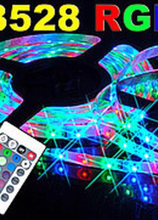 Світлодіодна стрічка led 3528 rgb комплект 4,5 метра, різнобарвна3 фото