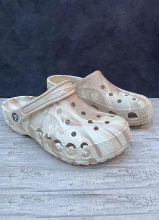 Крокс бая марблед клог беж crocs baya  marbled clog chai/multi