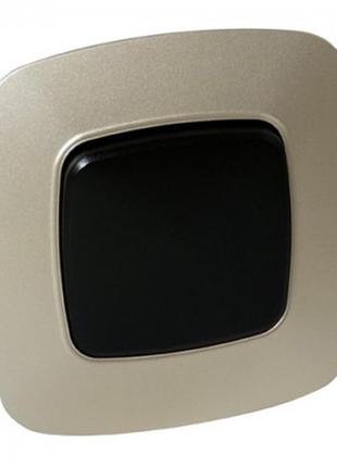 Выключатель 1-клавишный черный-золото ela