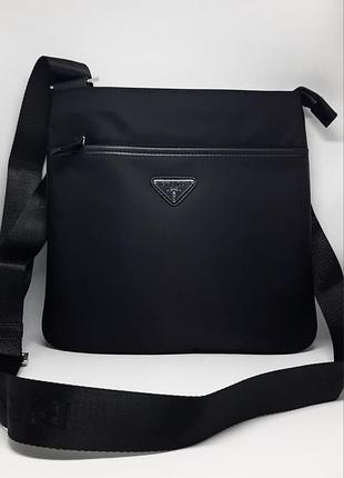 Чоловіча сумка через плече. чорна сумка прада. prada подарунок чоловіку