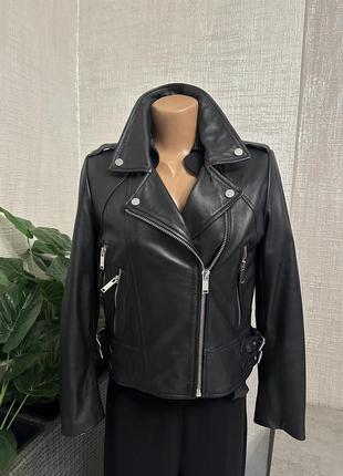 Куртка  косуха из натуральной кожи zara