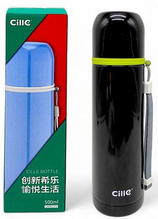 Термос (нержавіюча сталь) 500 мл, чорний