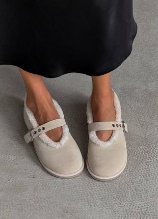 Женские балетки с мехом