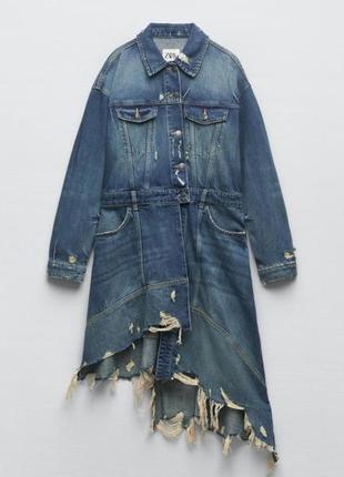 Пиджак из денима zara.