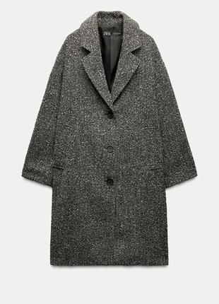 Серое пальто zara