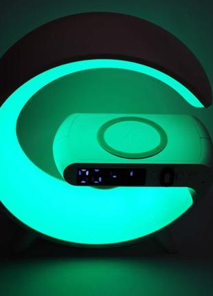 Настольная смарт лампа ночник rgb g-smart light с беспроводной зарядкой 10w и...