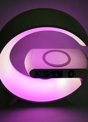 Настольная смарт лампа ночник rgb g-smart light с беспроводной зарядкой 10w и...