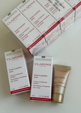 Денний омолоджувальний крем clarins nutri-lumière day cream мініатюри по 5мл