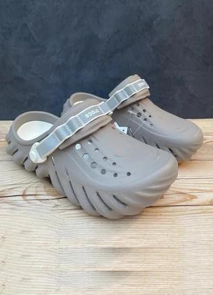 Крокс екхо клог бежеві crocs echo color block clog muiti