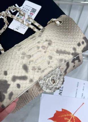 Сумка в стиле chanel питон зеленый беж7 фото