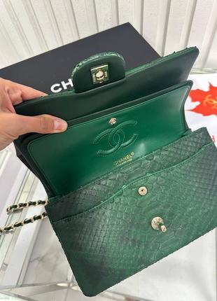 Сумка в стиле chanel питон зеленый беж2 фото