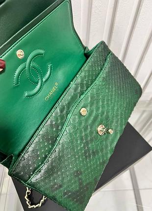 Сумка в стиле chanel питон зеленый беж3 фото