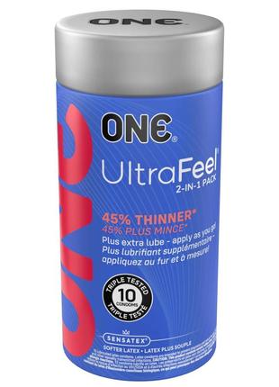 Презервативи one ultra feel 10 шт, подарункова упаковка тюб
