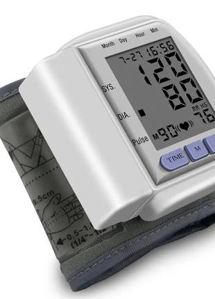 Автоматичний тонометр на зап'ястя blood pressure monitor ck-102s електронний тискомір, сфигмоманометр4 фото