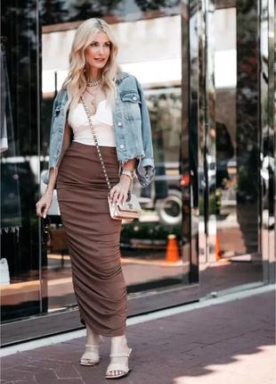 Юбка макси shein со сборками✨