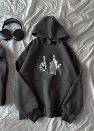 Худи оверсайз с принтом fuck🖤