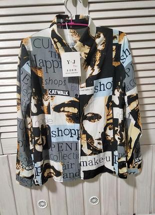 Сорочка рубашка з принтом блузка