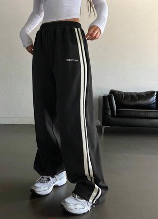 Брюки палаццо трохнитка на флисе