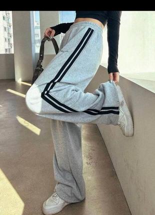 Брюки палаццо трохнитка на флисе