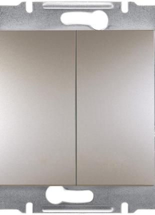 Вимикач 2-клавішний бронза asfora schneider