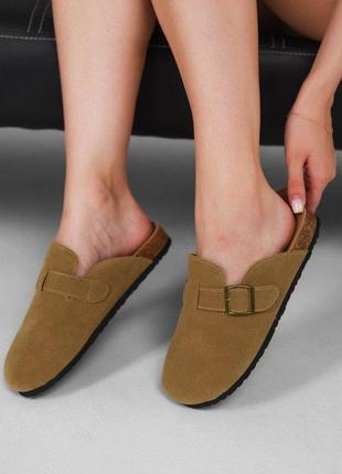 Тапки  сабо замшевые женские вт6363