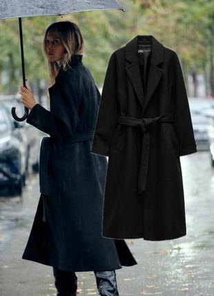Пальто з вовною zara