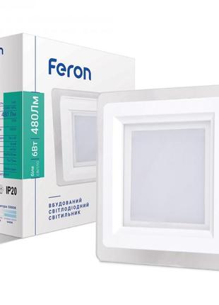 Светодиодная панель со стеклом feron al2111 6w 5000k