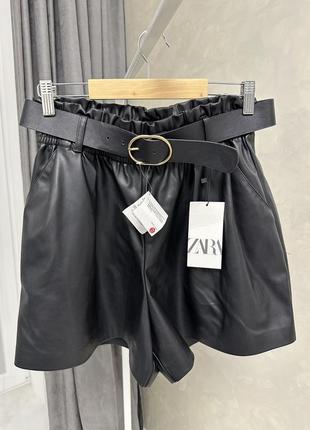 Кожаные шорты zara