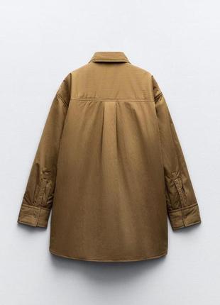 Стьобана куртка-сорочка з непромокальної тканини zara7 фото