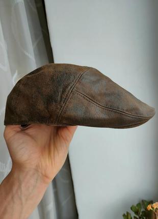 Вінтажна шкіряна кепка жиганка кашкет картуз хуліганка eureka stokade 56-57 stetson kangol barbour