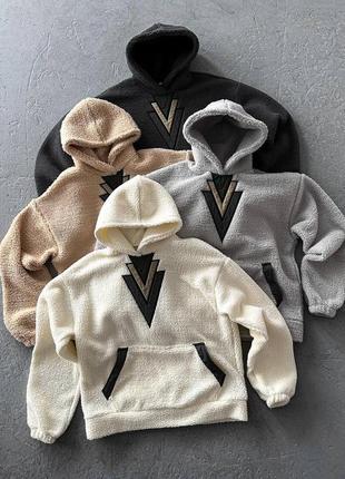 Плюшевые оверсайз худи nike, teddy nike худи, мужские, женские