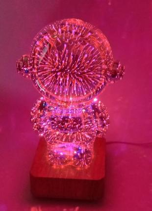 Светодиодный стекляный 3d ночник фейерверк астронавт 20 см c67117