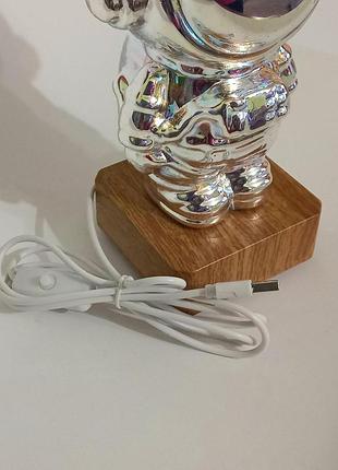 Светодиодный стекляный 3d ночник фейерверк астронавт 20 см c67117