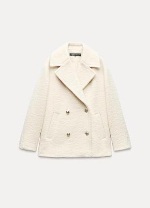 Двобортне пальто з букле  zara