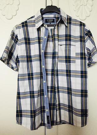 Хлопковая рубашка с коротким рукавом