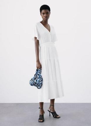 Платье миди zara платье сарафан летнее xs